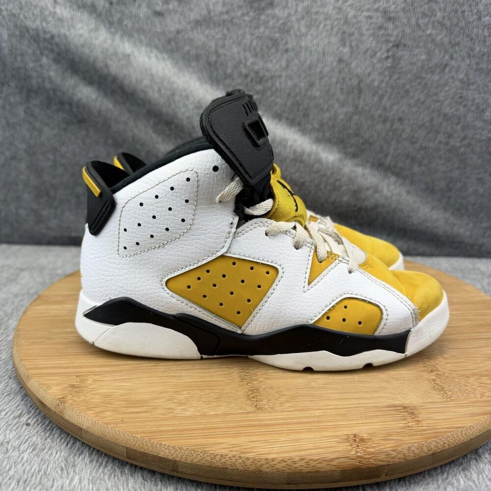 Jordan Air Jordan 6 Retro Shoes Boys Size 1Y White Yellow Sneakers DV3605-170